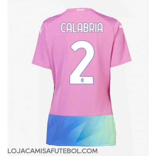 Camisa de Futebol AC Milan Davide Calabria #2 Equipamento Alternativo Mulheres 2023-24 Manga Curta